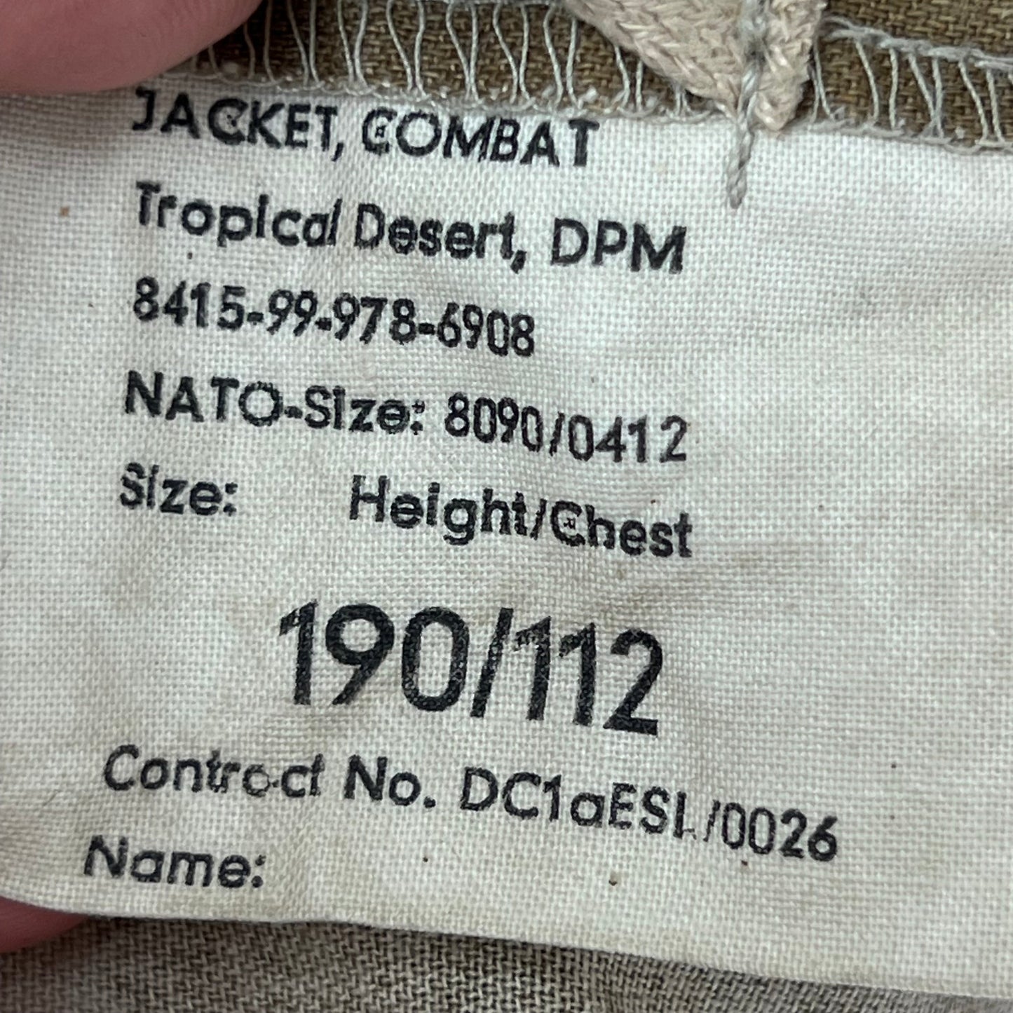 British Army Desert DPM Camouflage S95 Combat Jacket / Shirt - Large 190/112