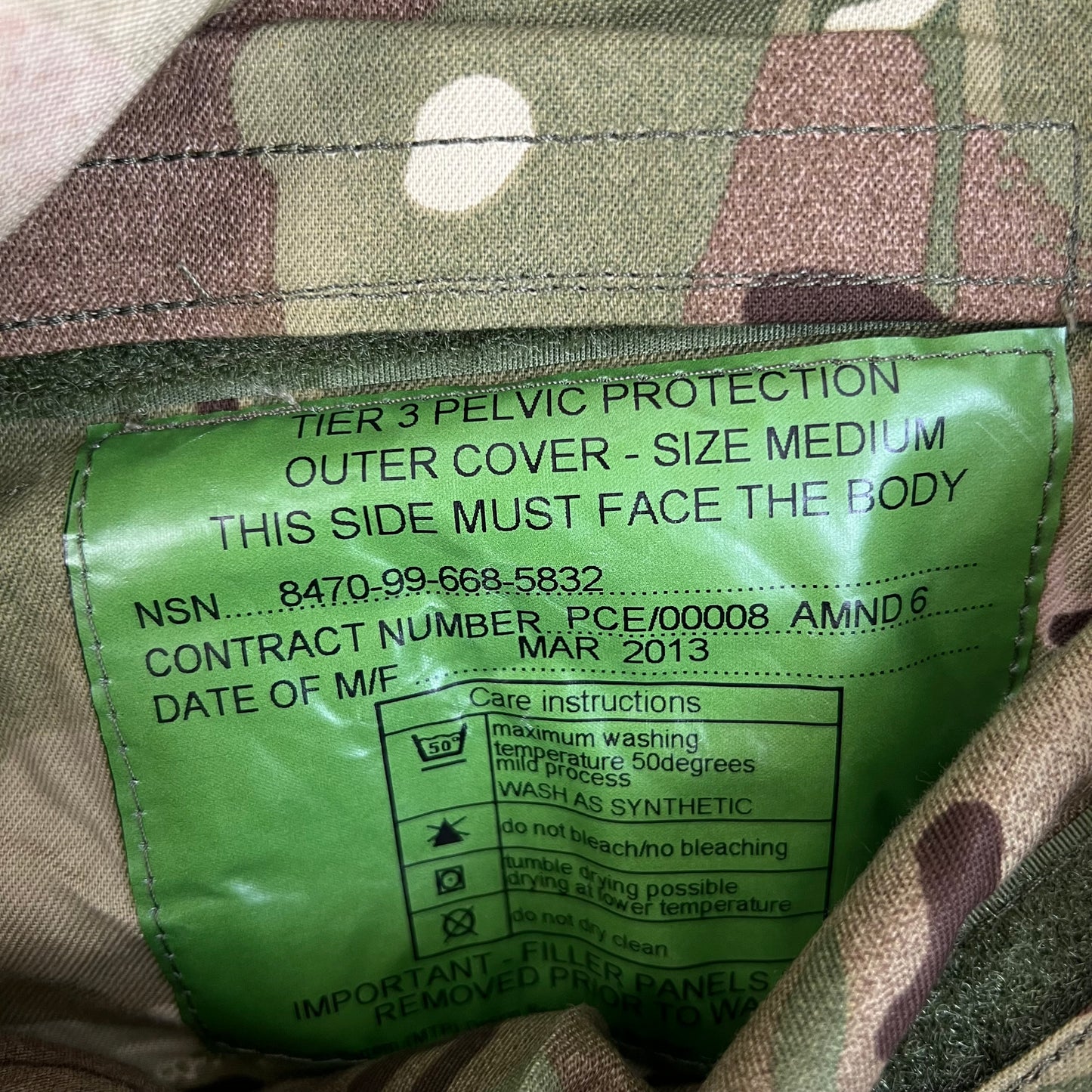 British Army Tier 3 Pelvic Protection MTP Camouflage Trouser Cover - Medium