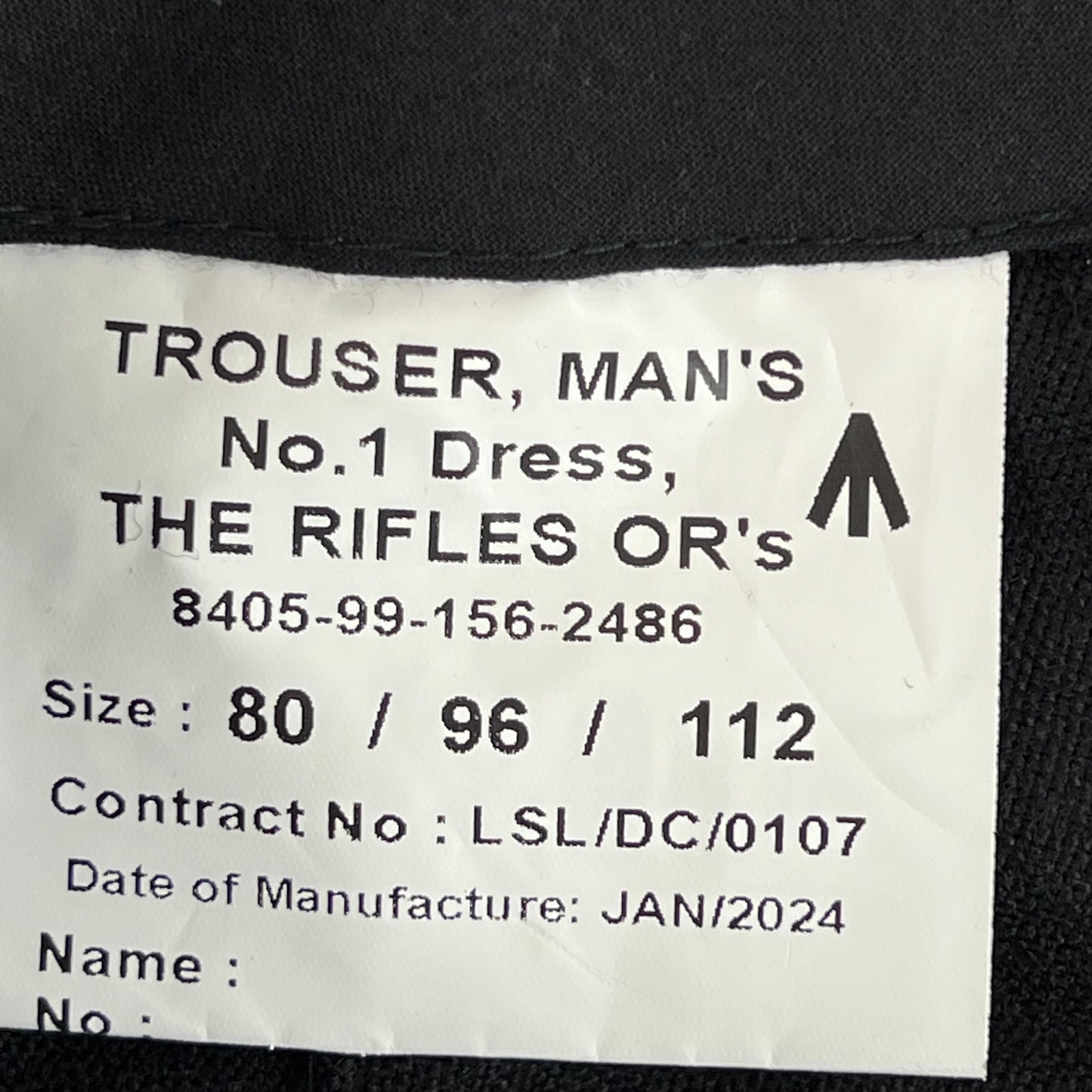 British Army No. 1 Blues Dress Trousers - The Rifles - W37 L30