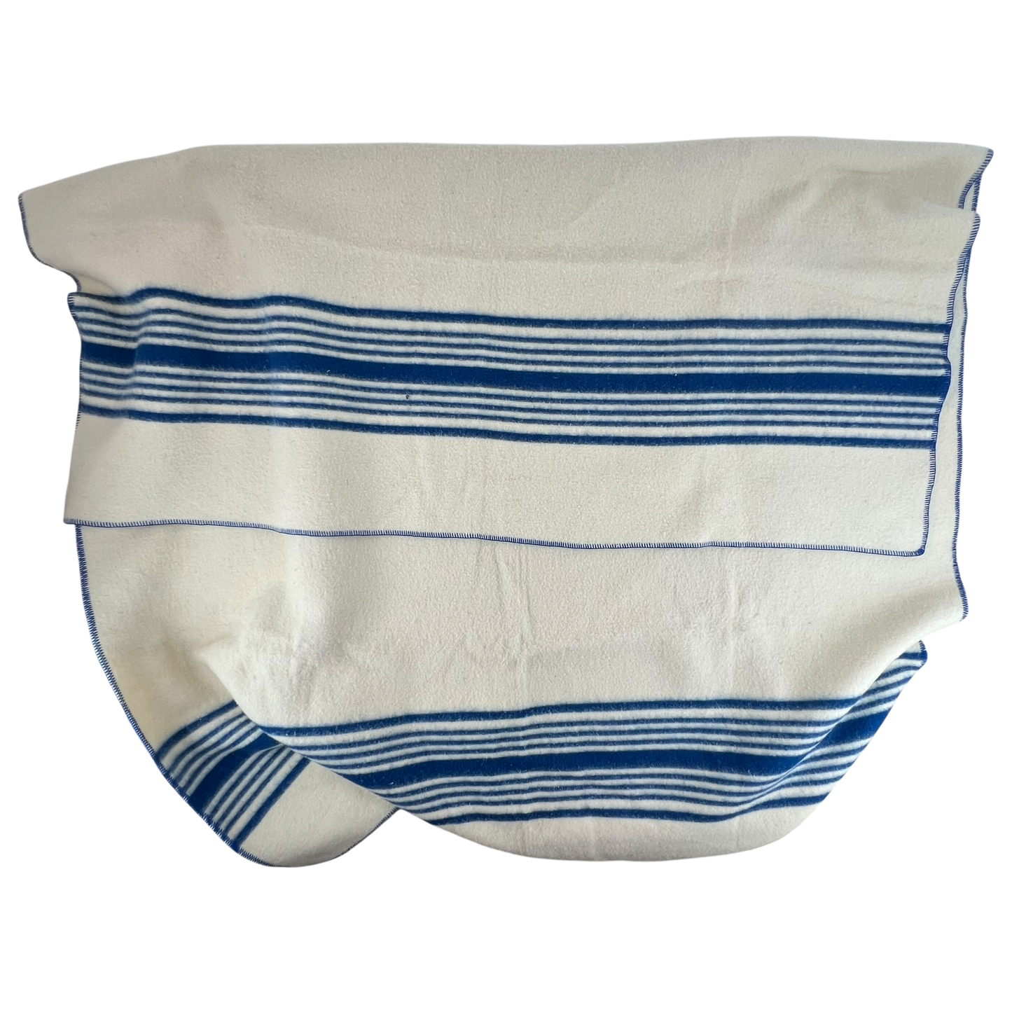 Italian Navy Pure Wool White Blanket