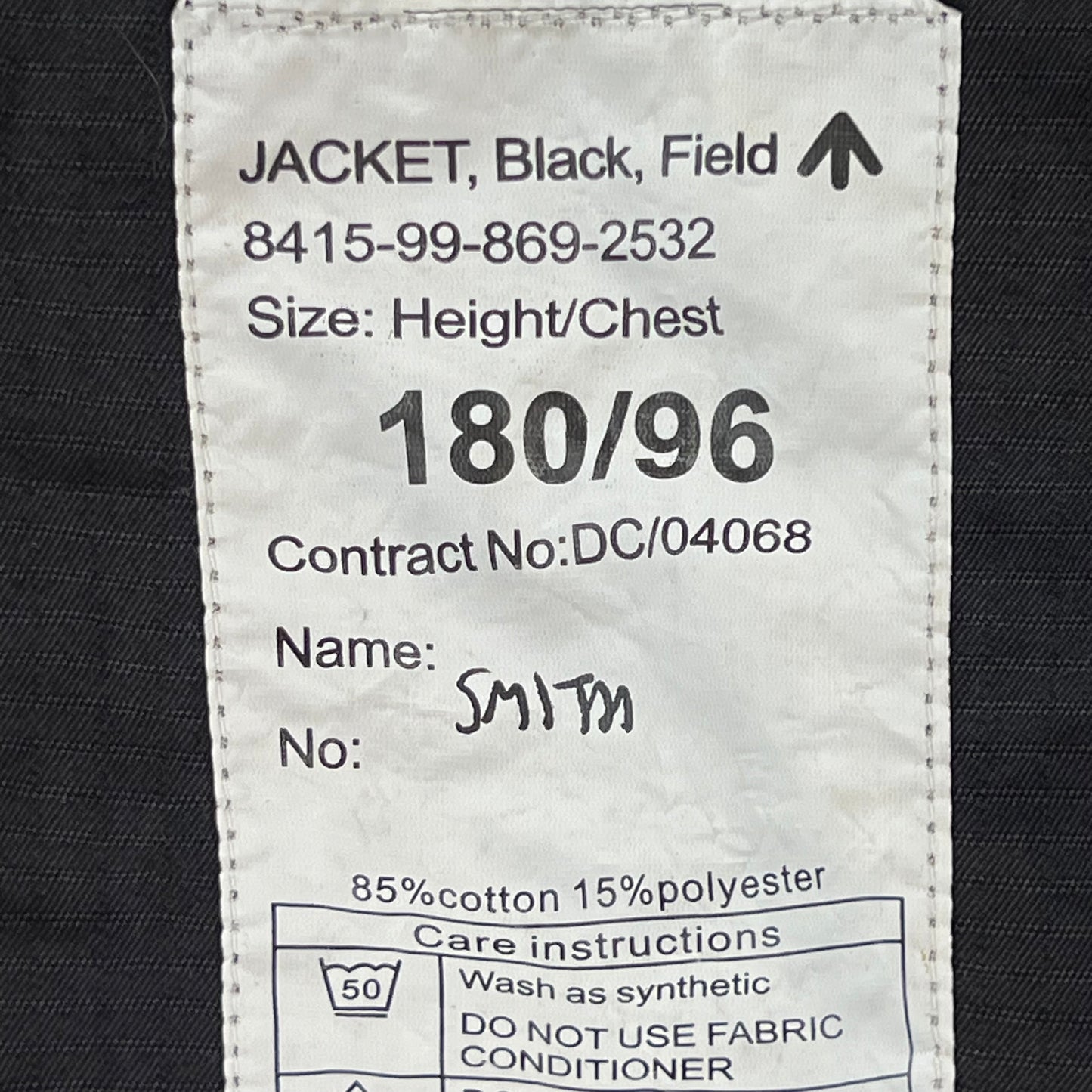 British Army SAS Police Black Field Jacket - Medium 180/96