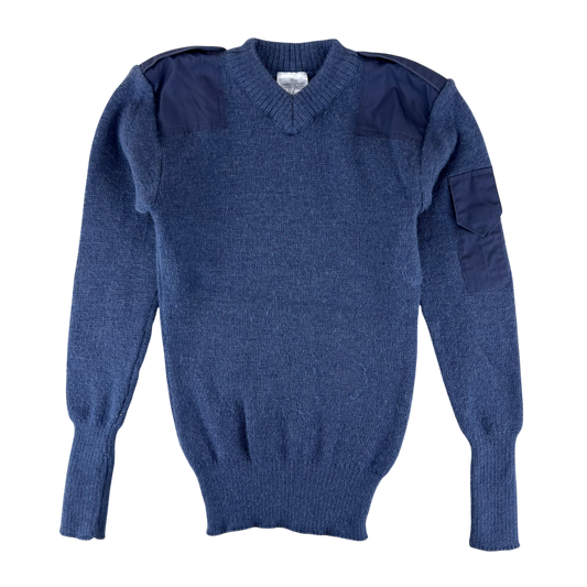 British RAF Wool V Neck Pullover Jersey Jumper - Small 82cm