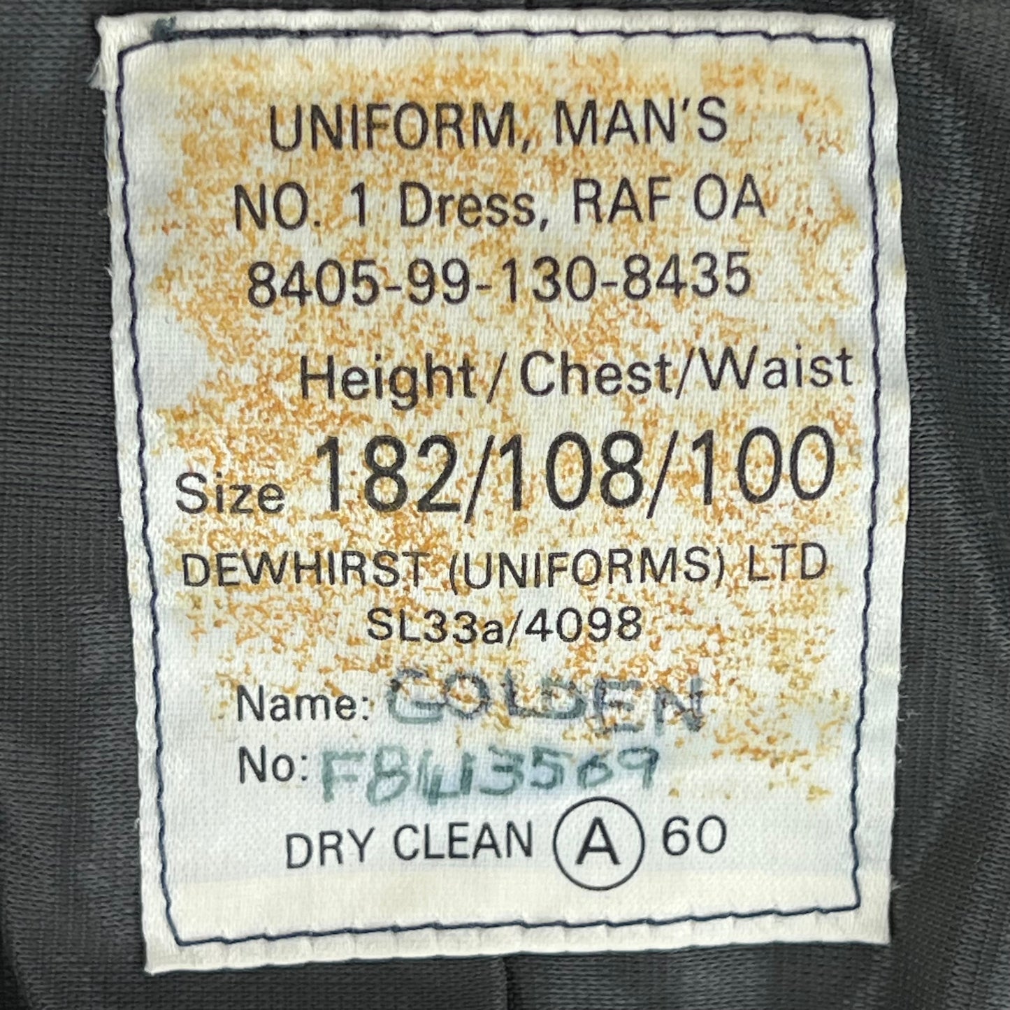 British Royal Air Force No. 1 Dress Jacket - Large 182/108