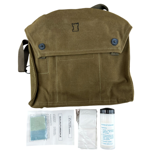 Finnish Army M61 Gas Mask Respirator Bag w/ Kit