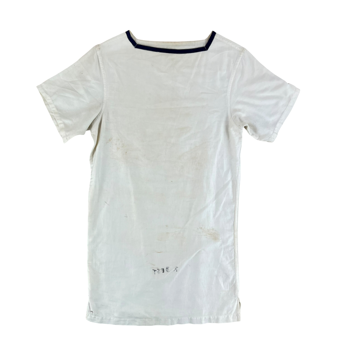 British Royal Navy 40s White Jumper Sailor's Top - Small