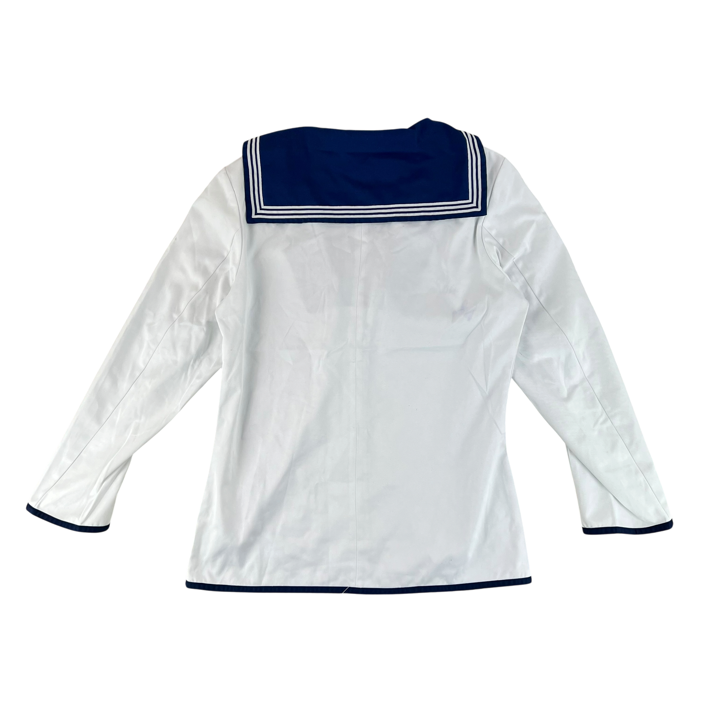 British Royal Navy Class II White Jumper Sailor's Top - Large