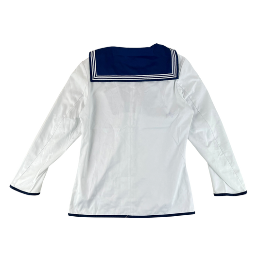 British Royal Navy Class II White Jumper Sailor's Top - Large
