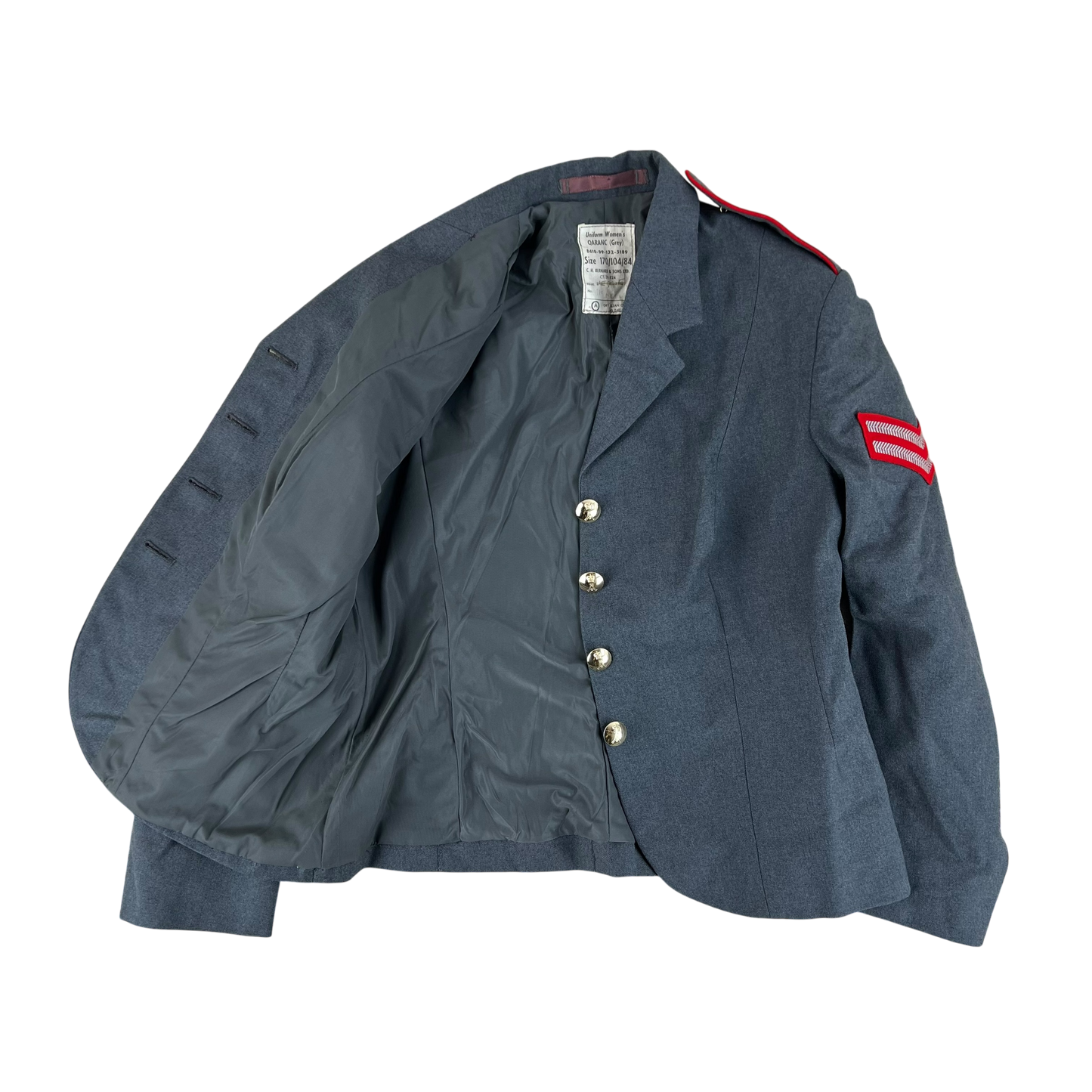 British Army Women's Grey Dress Jacket - QARANC - Medium 170/104