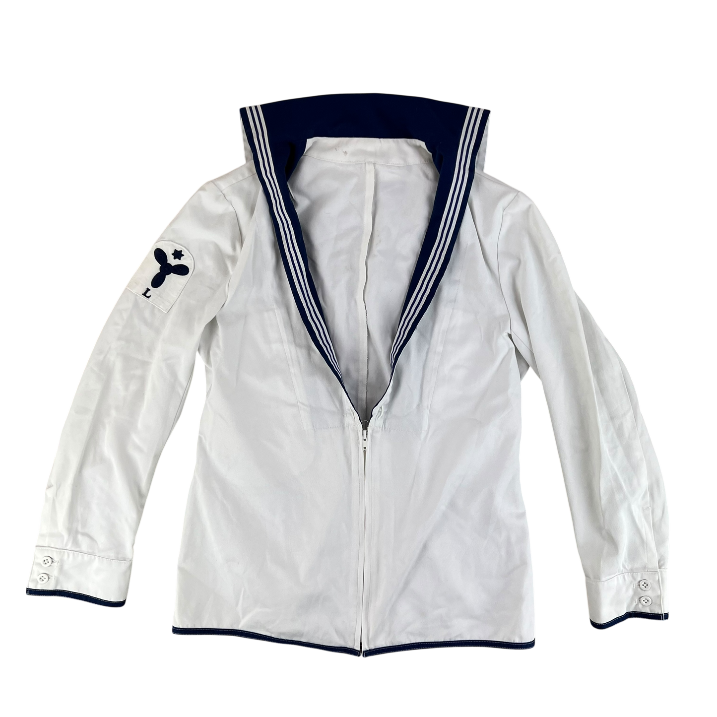 British Royal Navy Class II White Jumper Sailor's Top - Medium 176/100