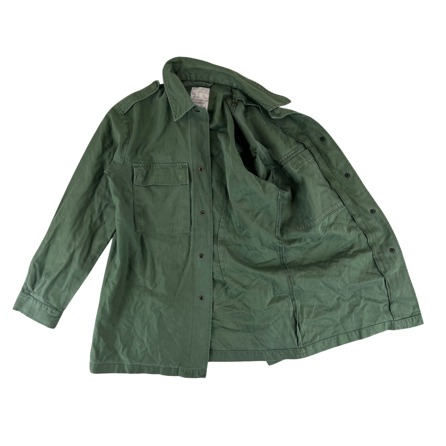 Dutch Army Field Shirt Jacket Green Long Sleeve - Medium