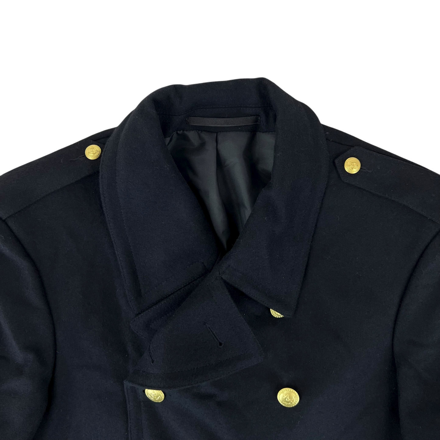 Finnish Navy Wool Blend Greatcoat - Medium