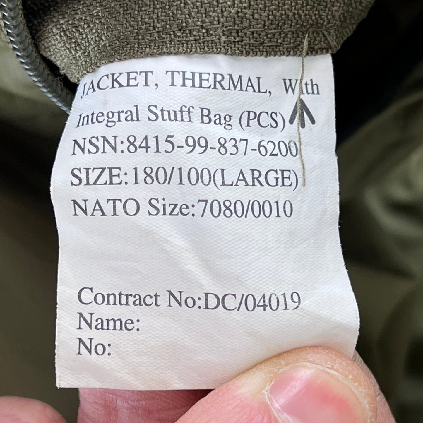 British Army Thermal Buffalo Jacket - Large