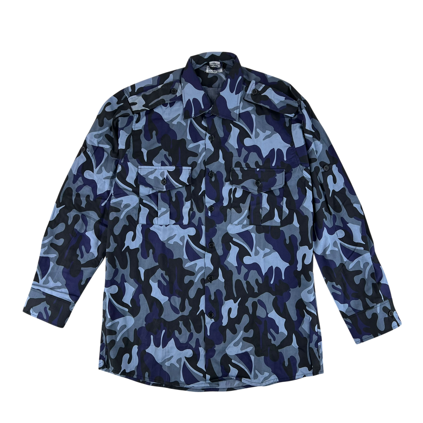 Romanian Army / Police M1990 Blue Leaf Camouflage Long Sleeve Shirt - Large