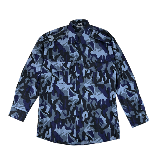 Romanian Army / Police M1990 Blue Leaf Camouflage Long Sleeve Shirt - Large