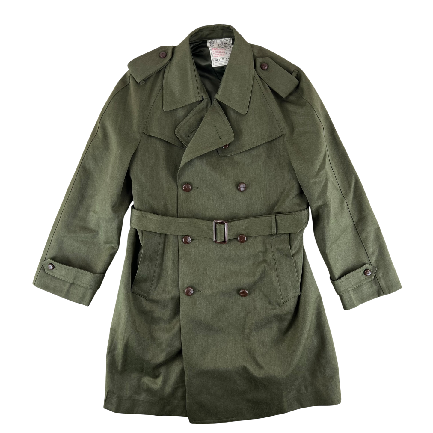 Spanish Army 80s Green Trenchcoat - Medium