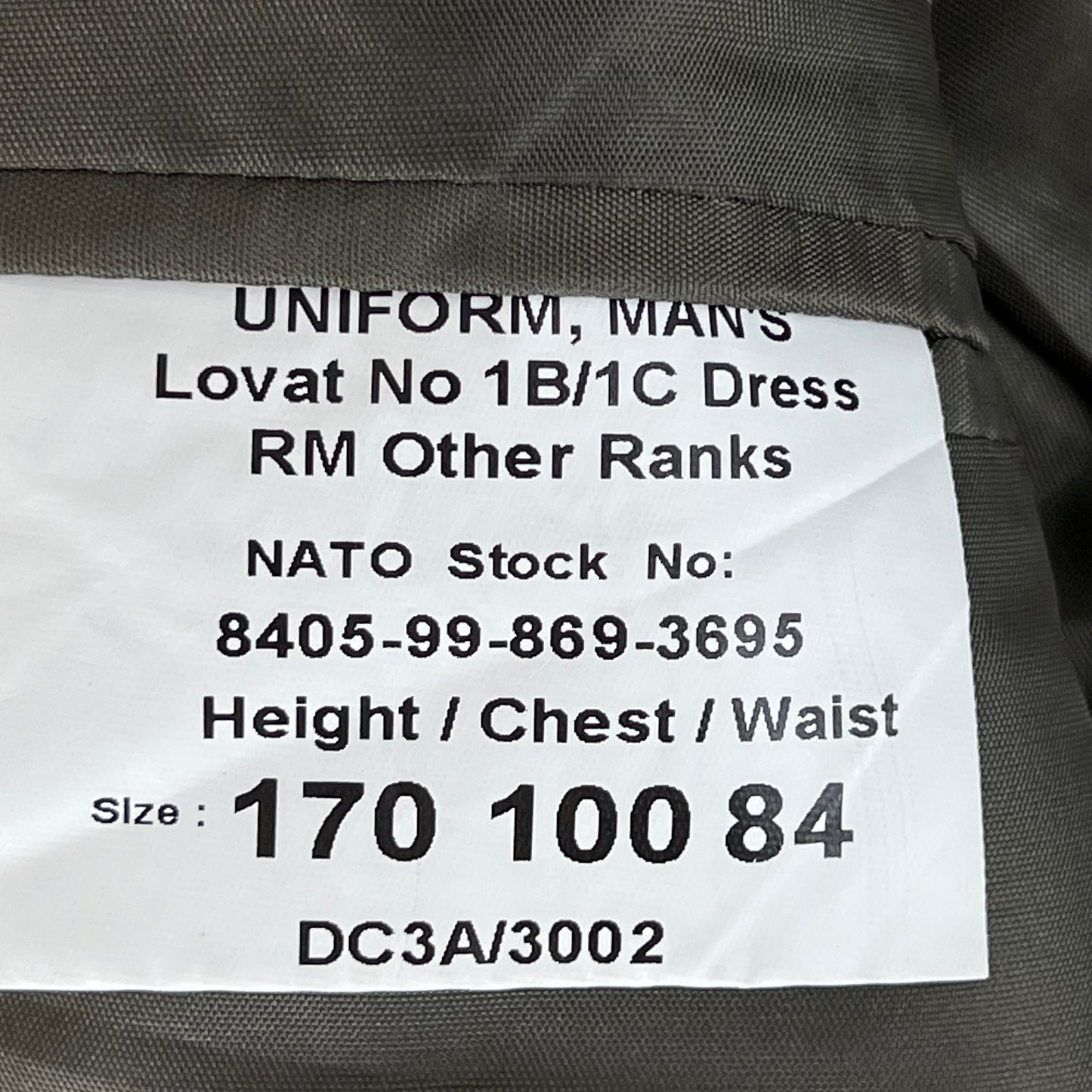 British Royal Marines Lovat No. 1B / 1C Dress Jacket - Medium 170/100