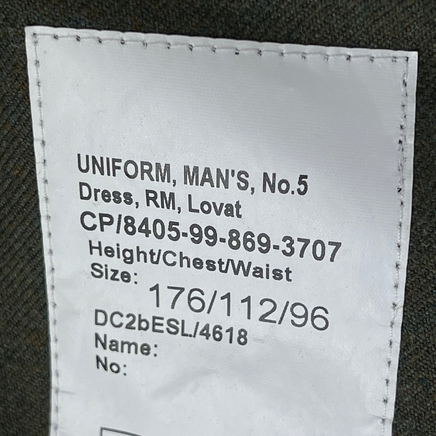British Royal Marines Lovat No. 5 Dress Jacket - Large 176/112