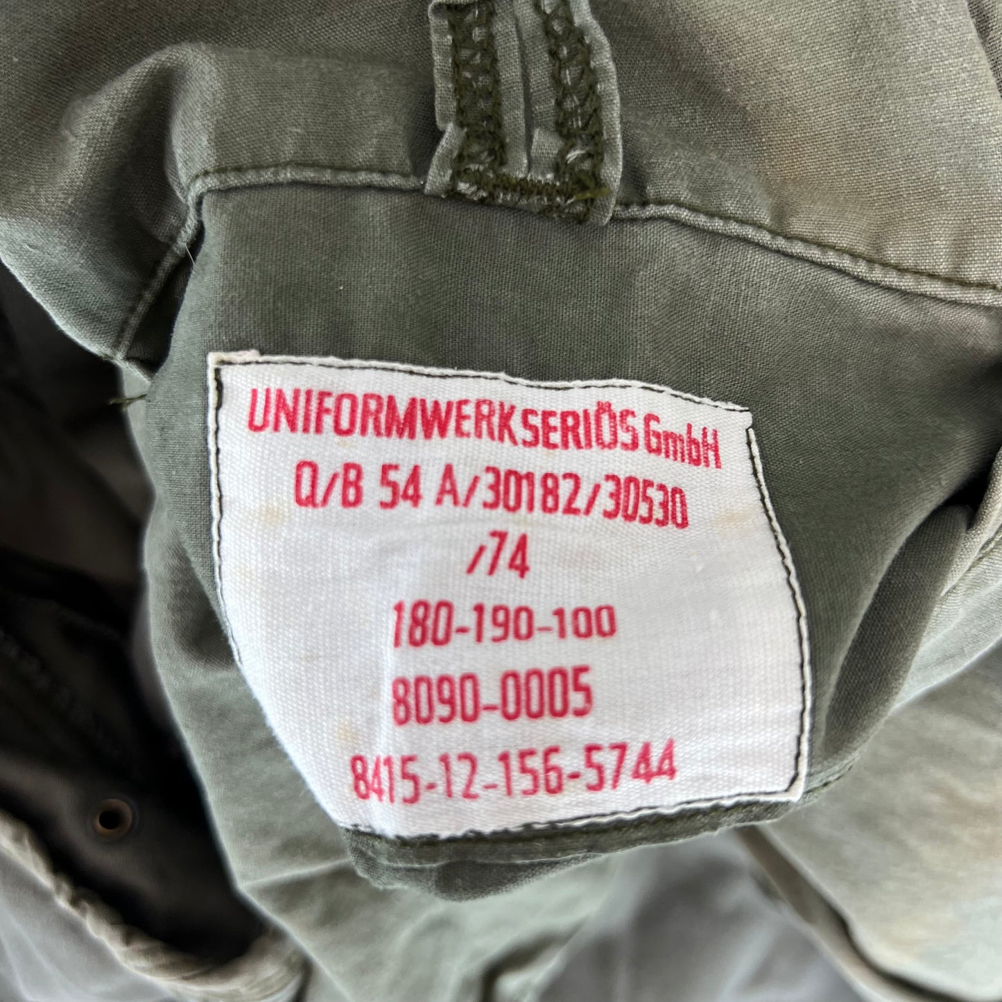 West German Army Parka Olive Drab - Large