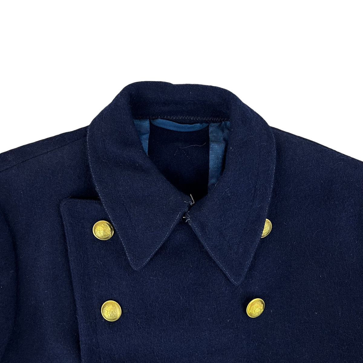 Romanian People's Navy 80s Blue Wool Greatcoat - Medium