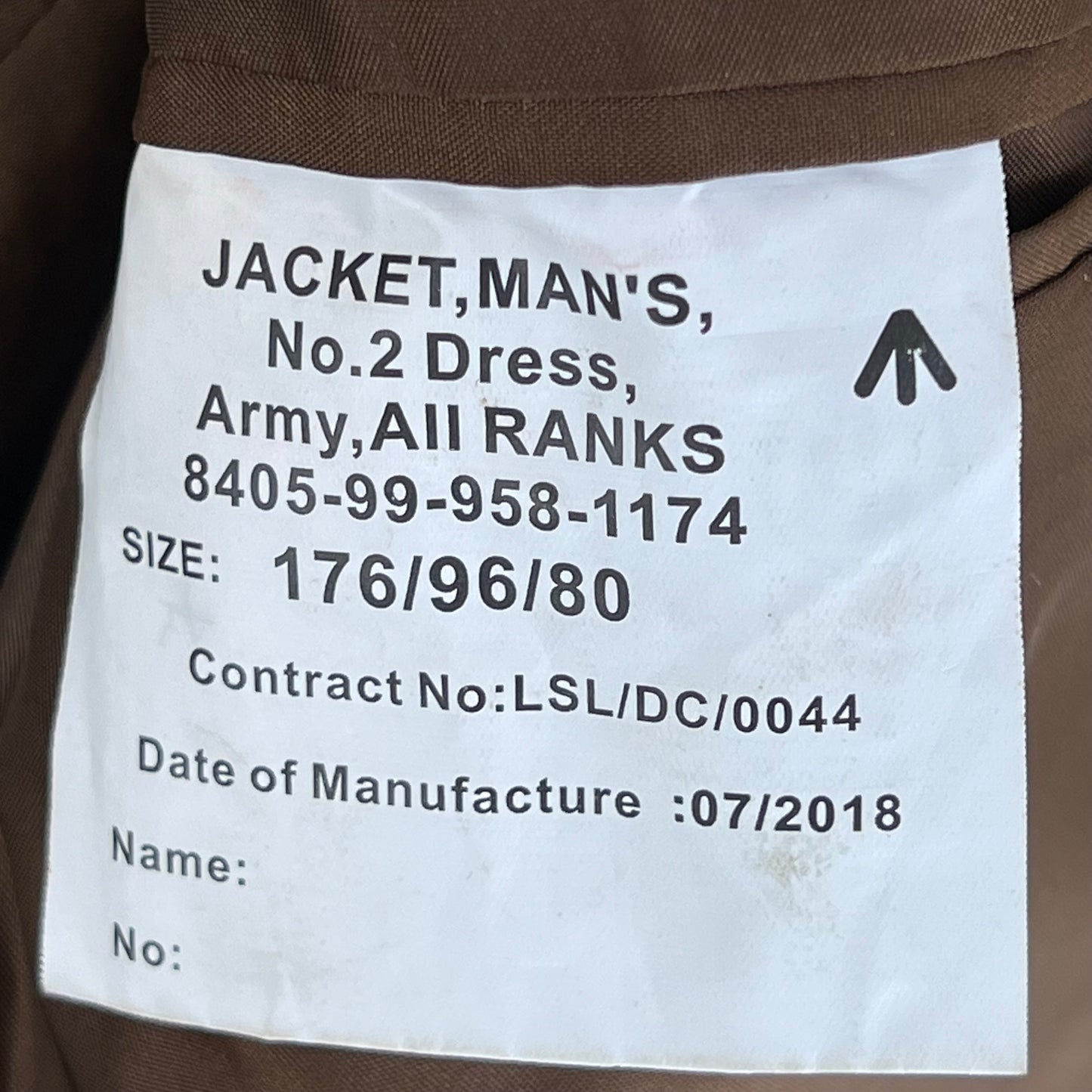 British Army No. 2 FAD Dress Jacket - Army Air Corps - Medium 176/96
