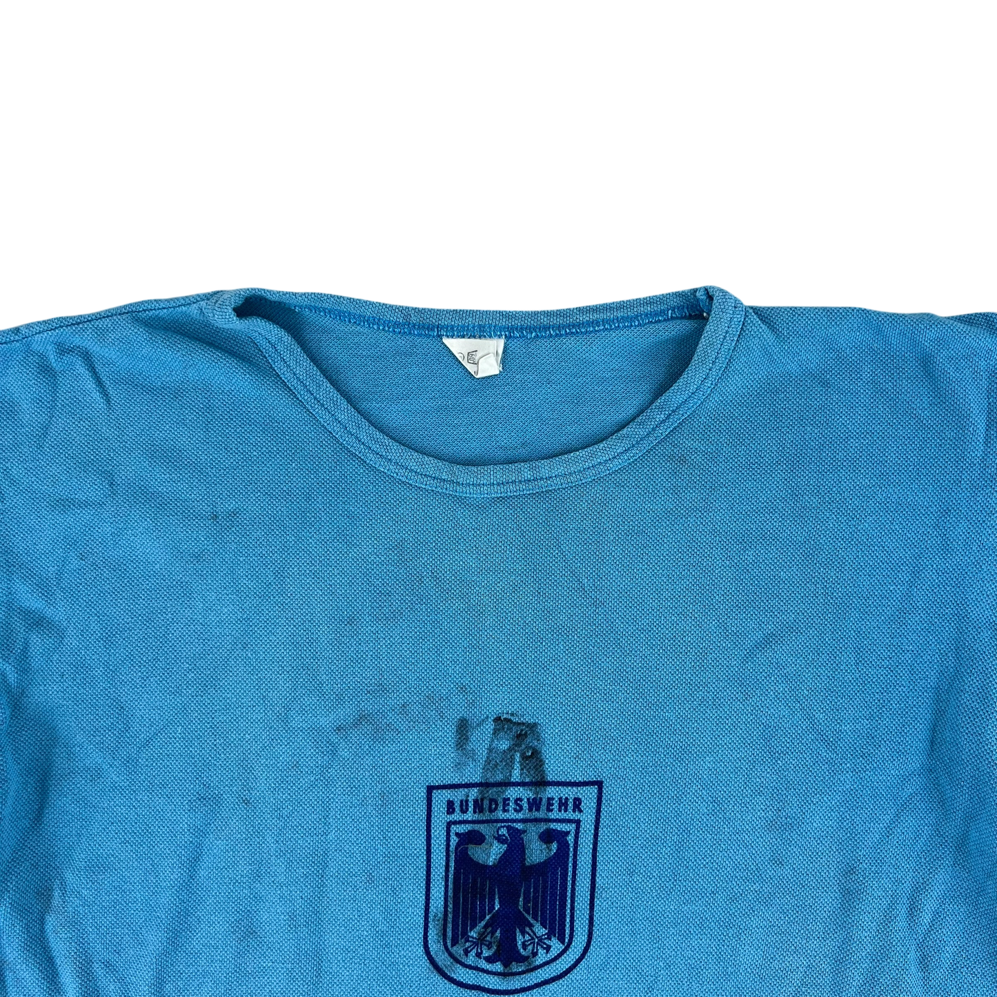 West German Army 70s Blue Training T Shirt - Medium