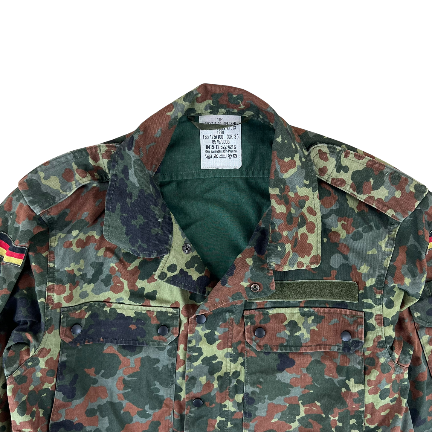 German Army Flecktarn Camouflage Long Sleeve Field Shirt - Large GrNr 3