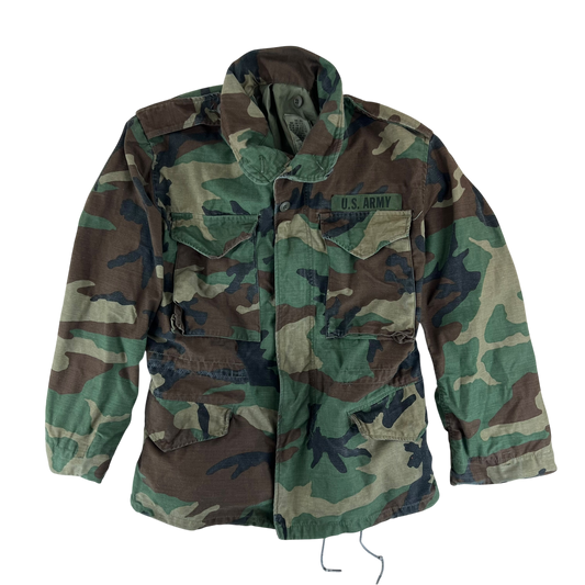 US Army M81 Woodland Camo M65 Cold Weather Field Coat - Small Short