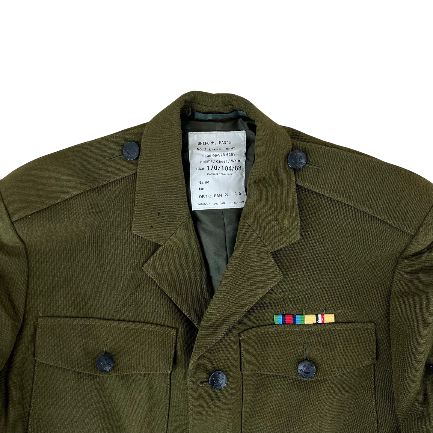 British Army Old Pattern No. 2 Olive Green Dress Jacket - Queen's Gurkha Signals - Medium 170/104