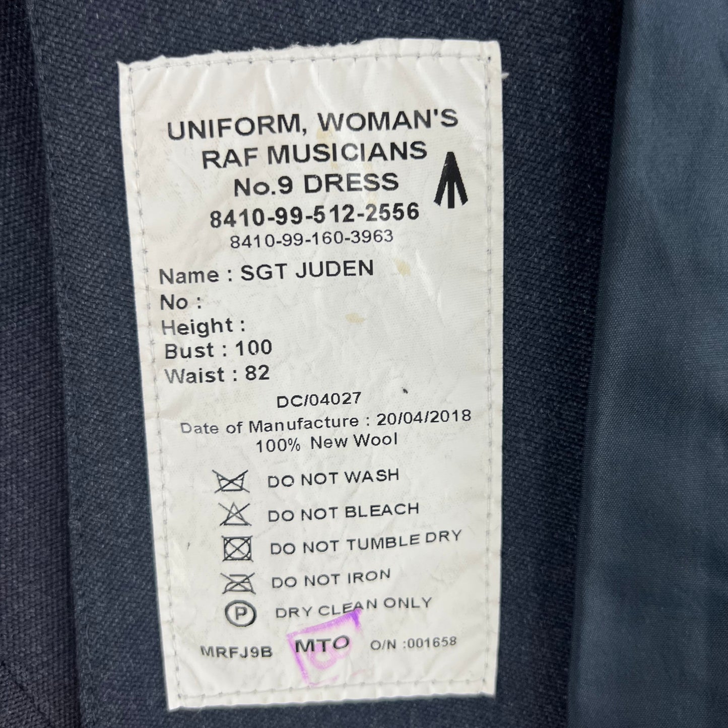 British RAF Women's No 9 Musician's Dress Jacket - Medium