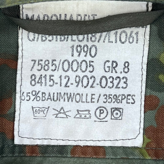 German Army Flecktarn Camouflage Long Sleeve Field Shirt - Medium GrNr 8
