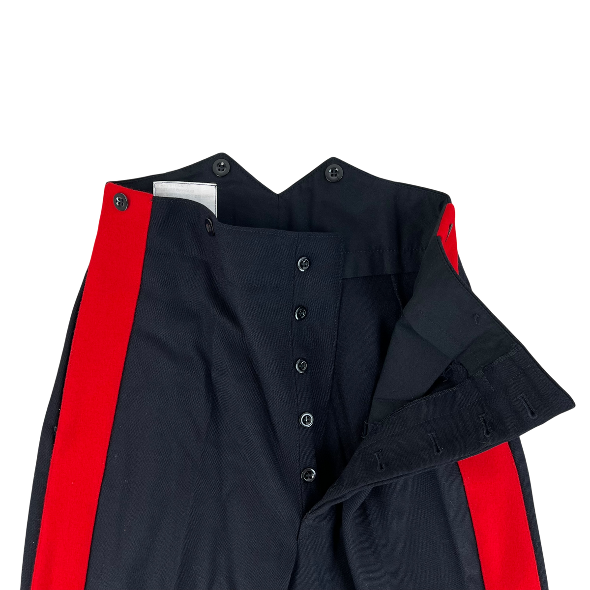 British Army Footguards Officers' Black Red Stripe Trousers - W31 L31