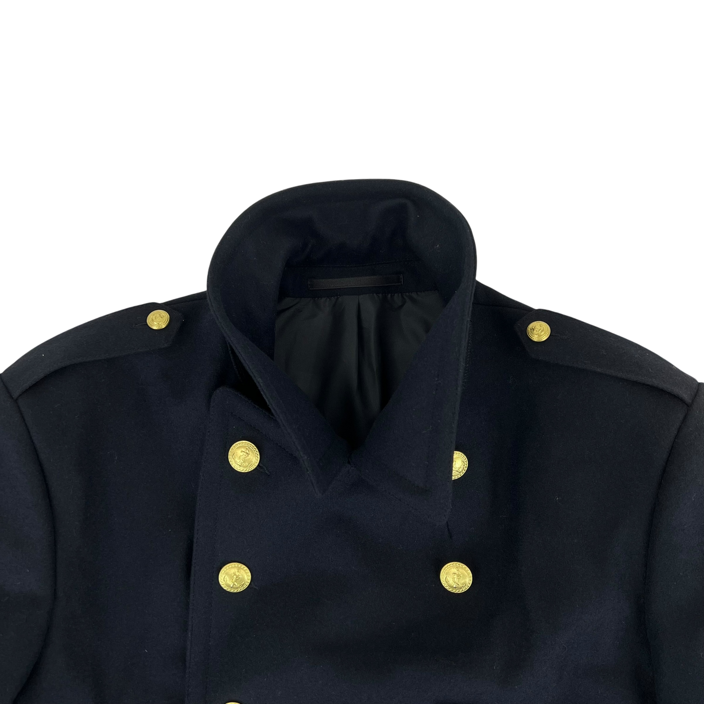 Finnish Navy Wool Blend Greatcoat - Large