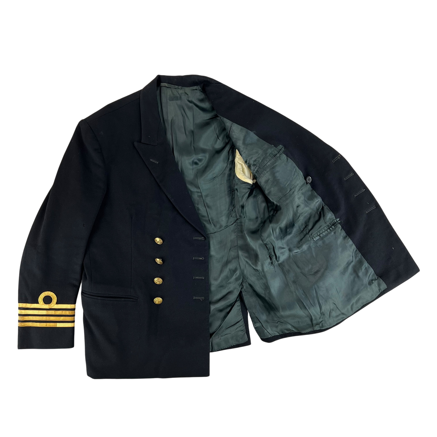 British Merchant Navy / RNR 40s Black Dress Blazer Jacket - Large