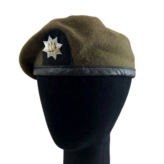 British Army Khaki Beret w/ Badge - Royal Anglian - Small 56cm