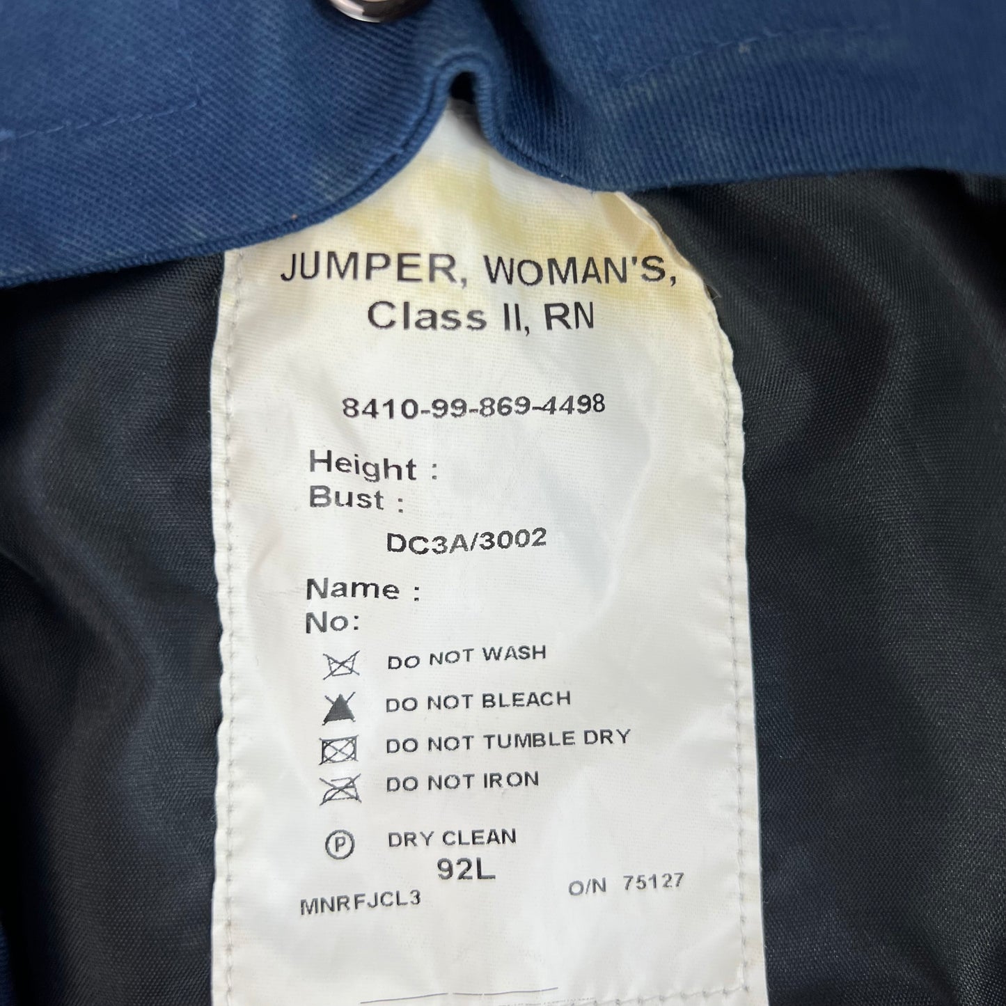 British Royal Navy Women's Class II Jumper Sailor's Top - Medium 92L