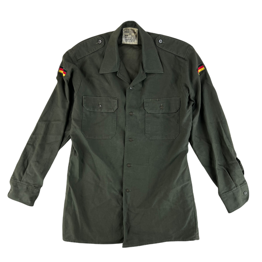 German Army Olive Green Long Sleeve Field Shirt - Medium GrNr3