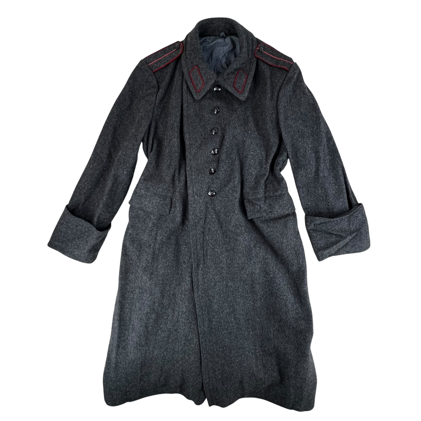 Bulgarian People's Army 80s Grey Wool Greatcoat - Medium