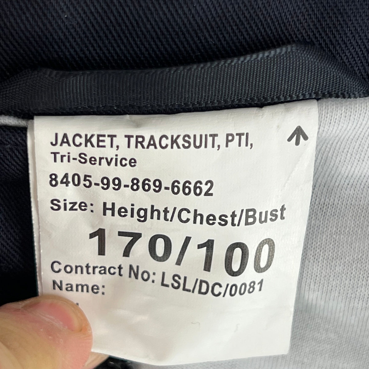British Army / Tri-Services Navy Blue PTI Tracksuit Top Jacket - Medium 170/100