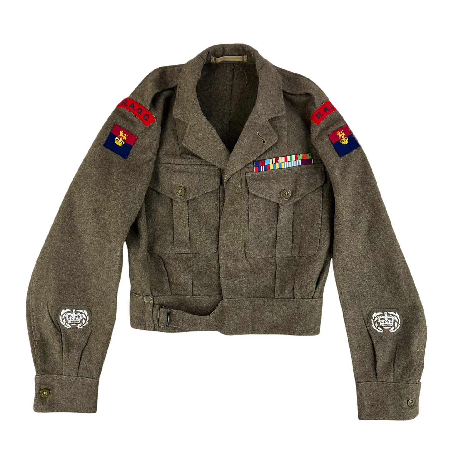 British Army 50s Khaki Ike 1949 Pattern Battle Dress Jacket - RAOC - Medium SIZE 10