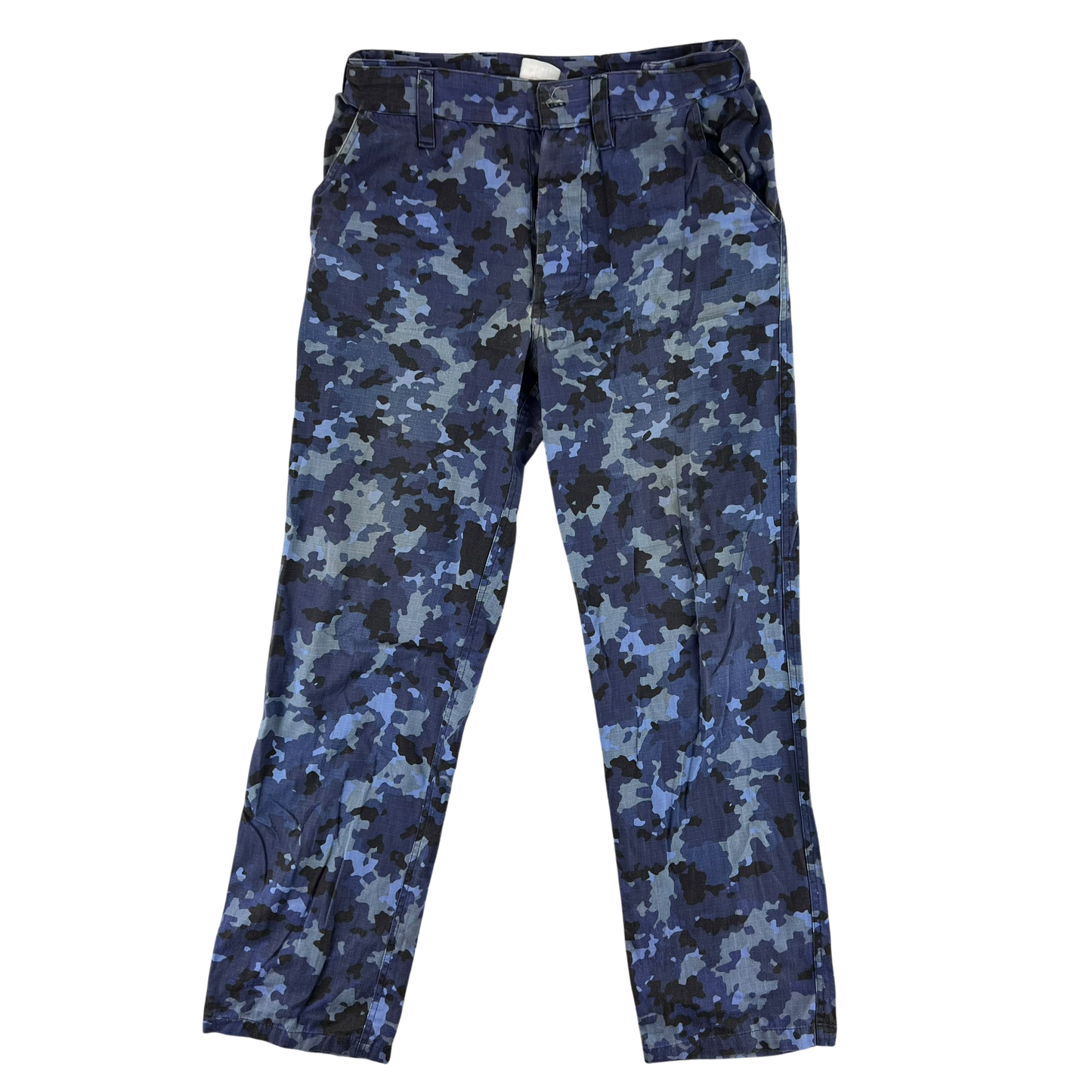 Romanian Navy M2017 Blue Camouflage Ripstop Trousers - W32 L30.5