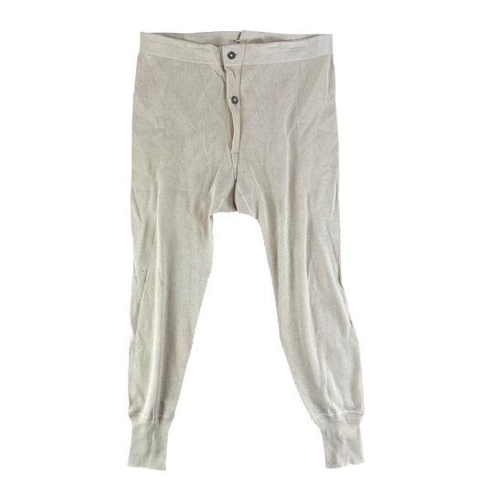 Swedish Army 40s Cream Long Johns Trousers - W36 L29.5