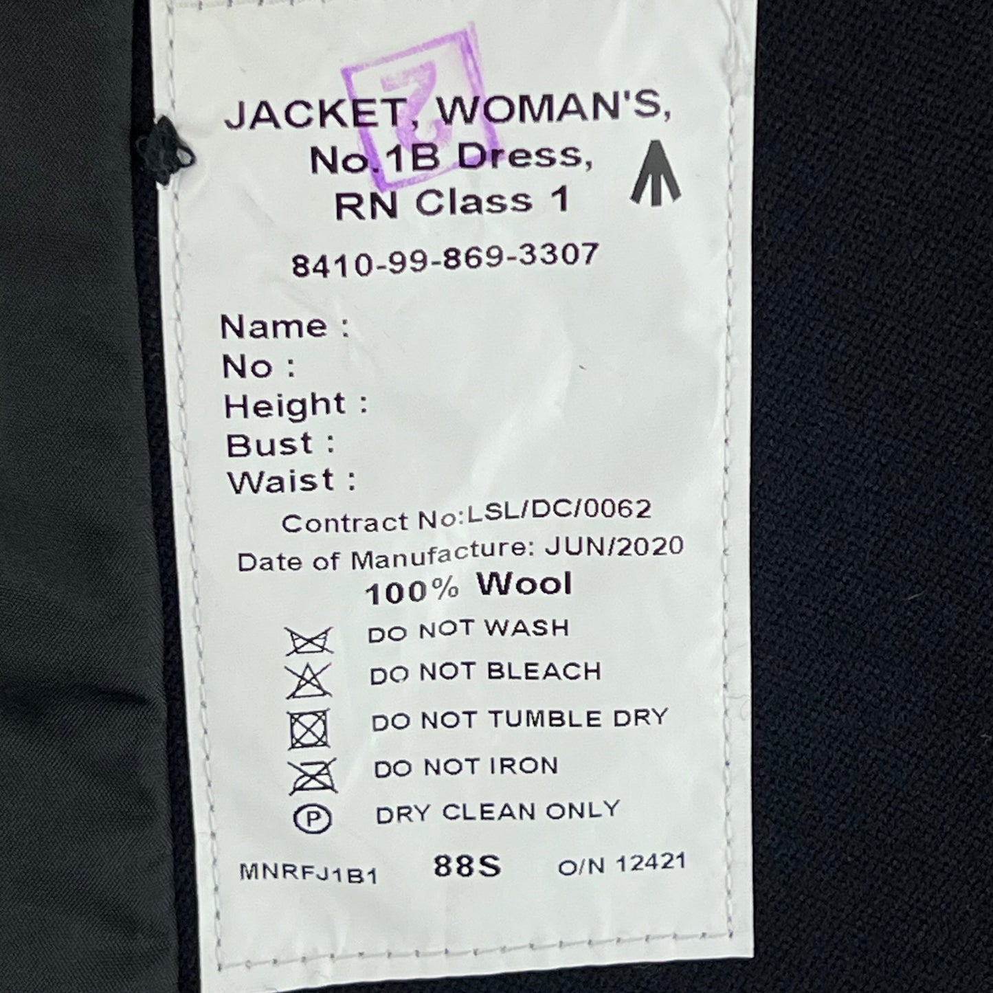 British Royal Navy Women's No. 1B Dress Jacket - Petty Officer | Small 88S | Grade 1