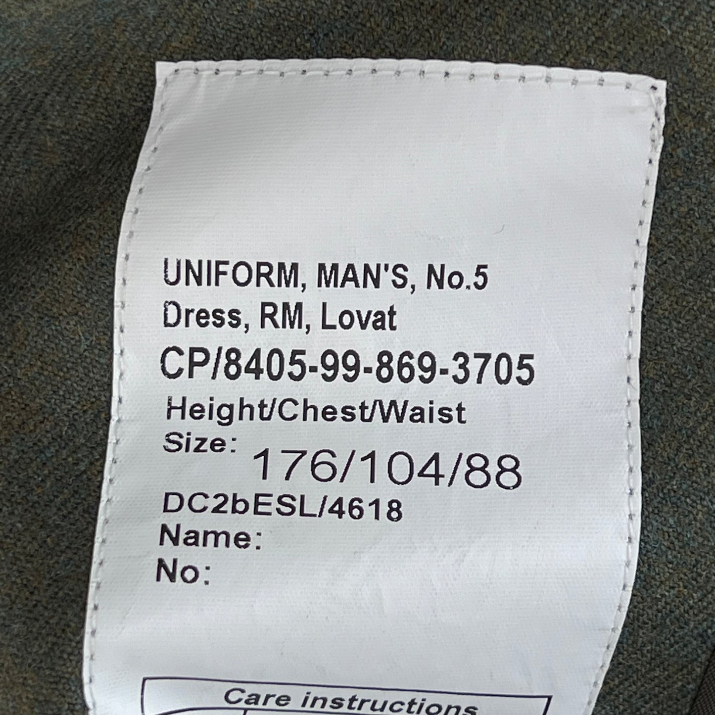 British Royal Navy Royal Marines Lovat No. 5 Dress Jacket -