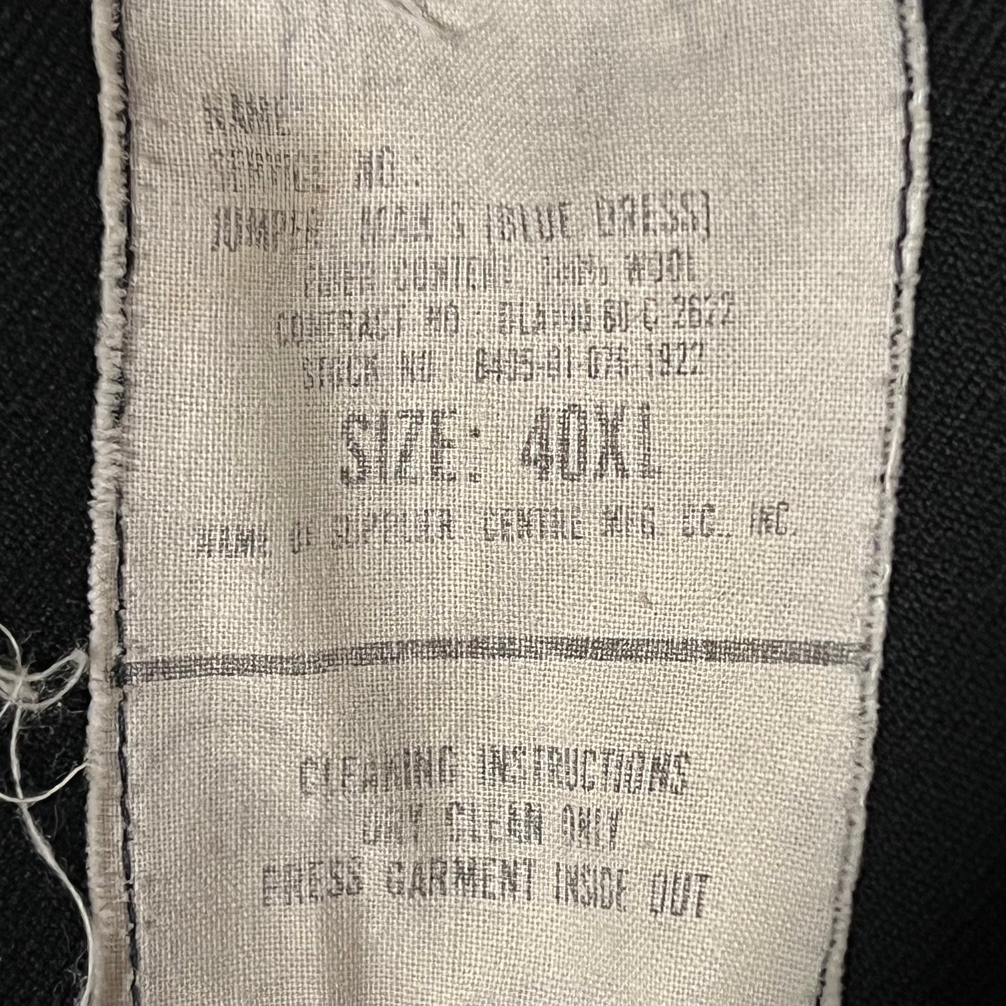 US Navy 60's Sailor's Black Blue Crackerjack Jumper Top - Medium 40XL