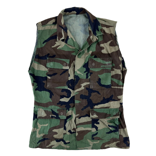 US Army M81 Woodland Camouflage BDU Combat Jacket Vest - Large