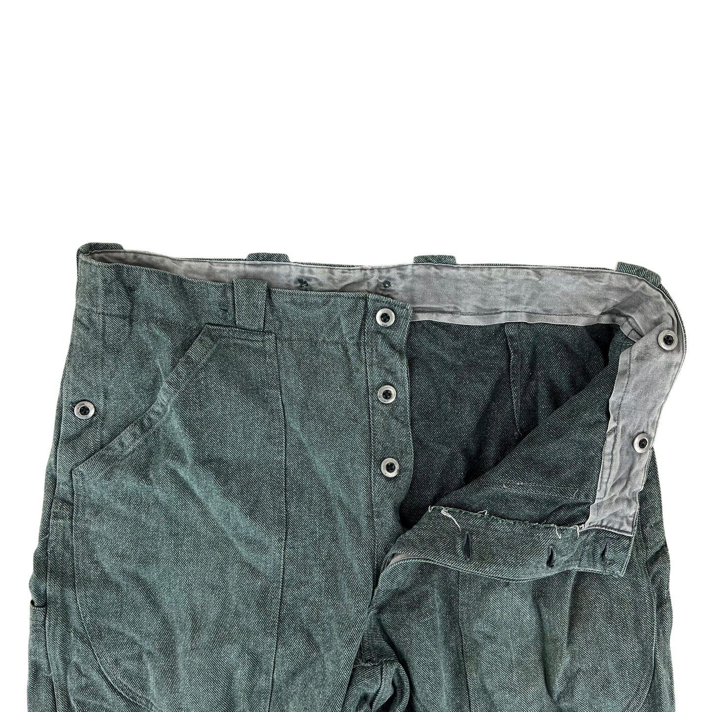 Swiss Army 60s Sage Green Denim Work Trousers - W42 L26