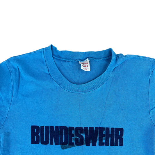 West German Army 70s Blue Training T Shirt - X Small