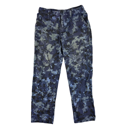 Romanian Navy M2017 Blue Camouflage Ripstop Trousers - W34 L31
