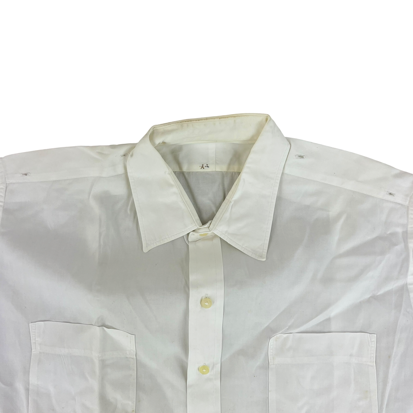 British Merchant Navy 50s Officer's Tropical Short Sleeve Shirt - Large