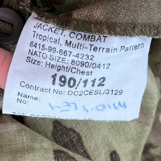 British Army MTP Camouflage Warm Weather Combat Jacket - Royal Navy - Large 190/112